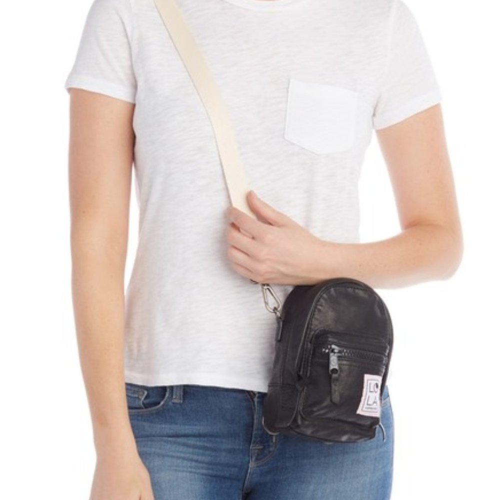 LOLA Stargazing Convertible Mini Black Leather Backpack NWT - Picture 10 of 16